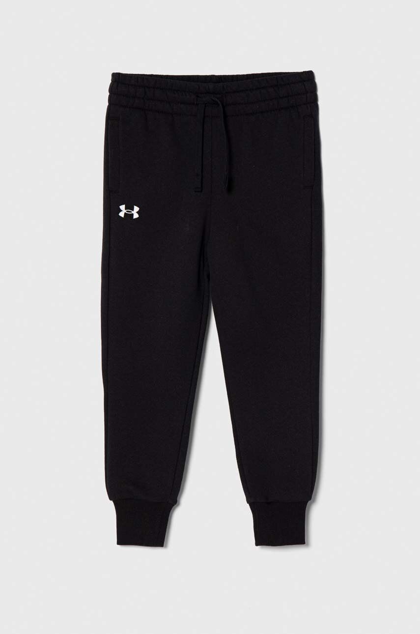 E-shop Dětské tepláky Under Armour UA Rival Fleece černá barva, hladké