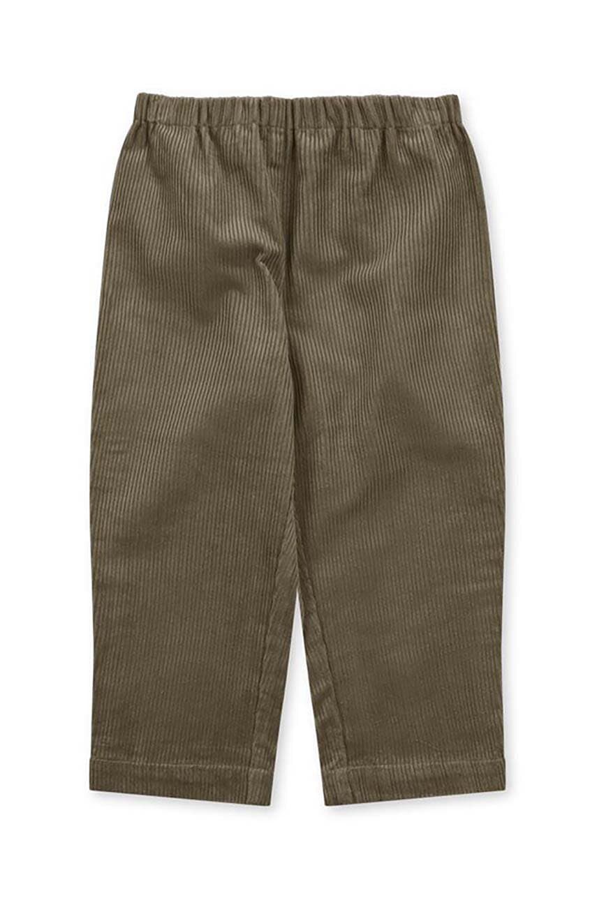 Konges Sløjd pantaloni de bumbac pentru copii culoarea verde, neted Konges Sløjd pantaloni de bumbac pentru copii culoarea verde, neted