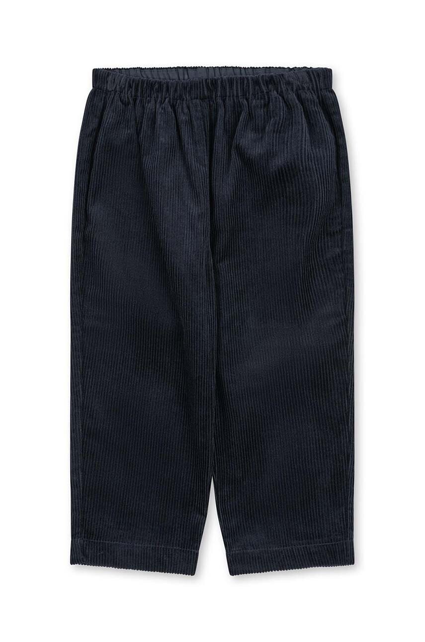 Konges Sløjd pantaloni de bumbac pentru copii culoarea negru, neted