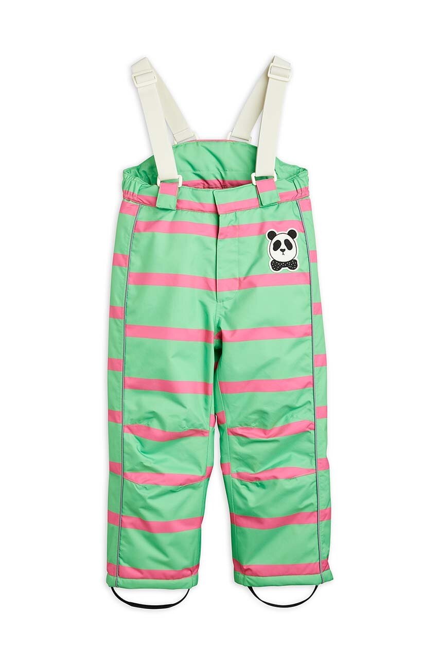 Детские лыжные штаны Mini Rodini цвет зелёный с узором