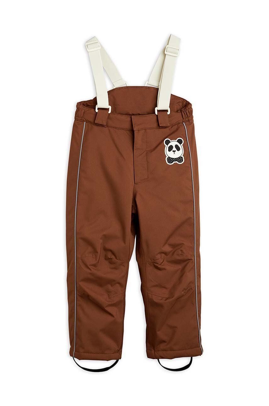 E-shop Dětské lyžařské kalhoty Mini Rodini hnědá barva