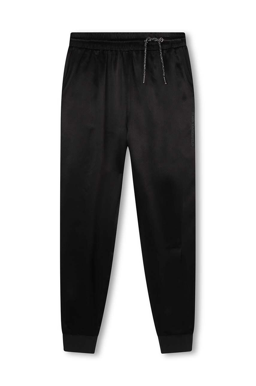 Karl Lagerfeld pantaloni de trening pentru copii culoarea negru, neted