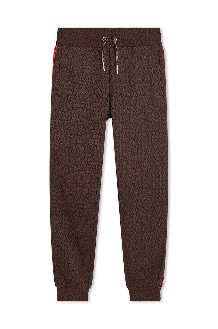 Дитячі спортивні штани Michael Kors колір коричневий візерунок