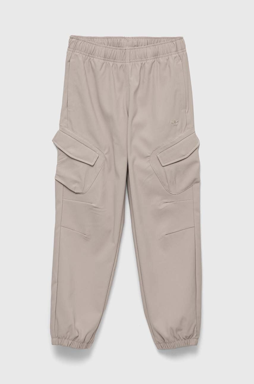 adidas Originals pantaloni de trening pentru copii culoarea bej, neted