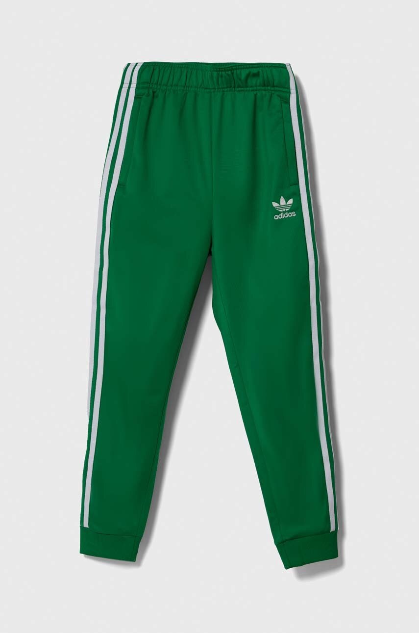 Детские спортивные штаны adidas Originals цвет зелёный с аппликацией Детские спортивные штаны adidas Originals цвет зелёный с аппликацией