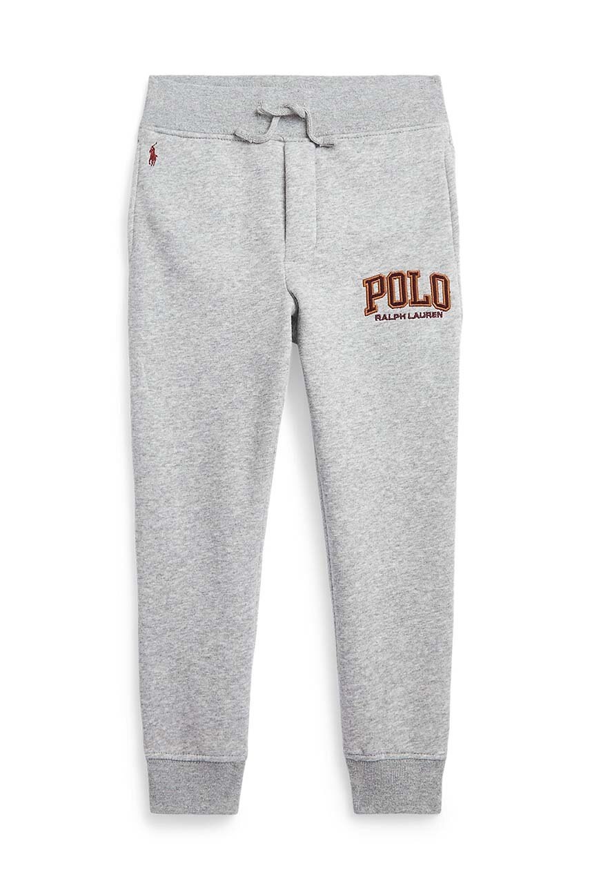 

Детские спортивные штаны Polo Ralph Lauren цвет серый с принтом
