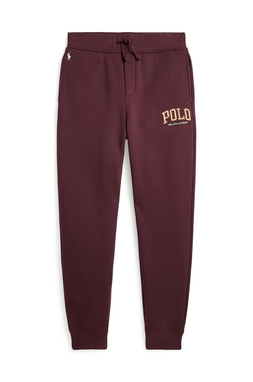 

Детски спортен панталон Polo Ralph Lauren в бордо с апликация