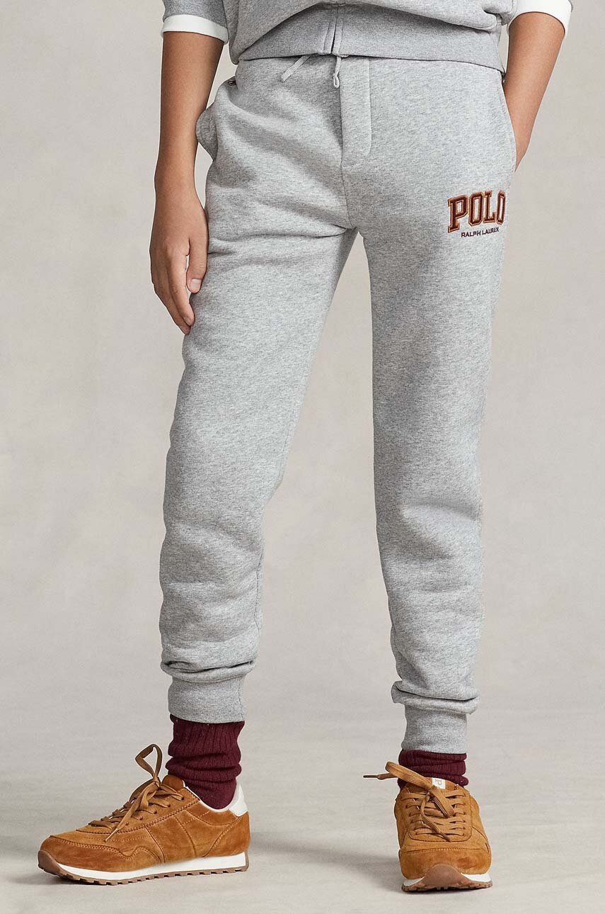 

Детские спортивные штаны Polo Ralph Lauren цвет серый с принтом