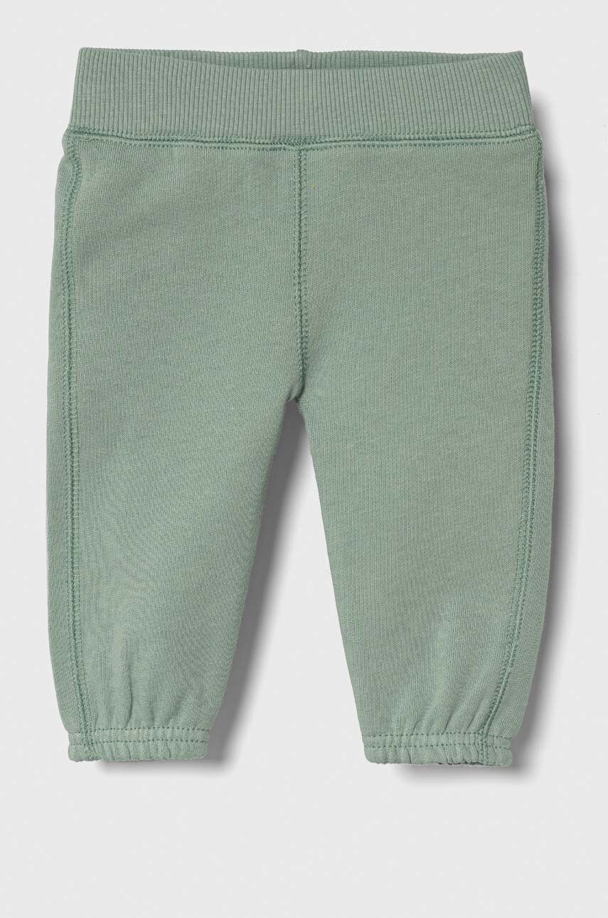 United Colors Of Benetton Pantaloni De Trening Din Bumbac Pentru Bebeluși Culoarea Verde, Cu Imprimeu