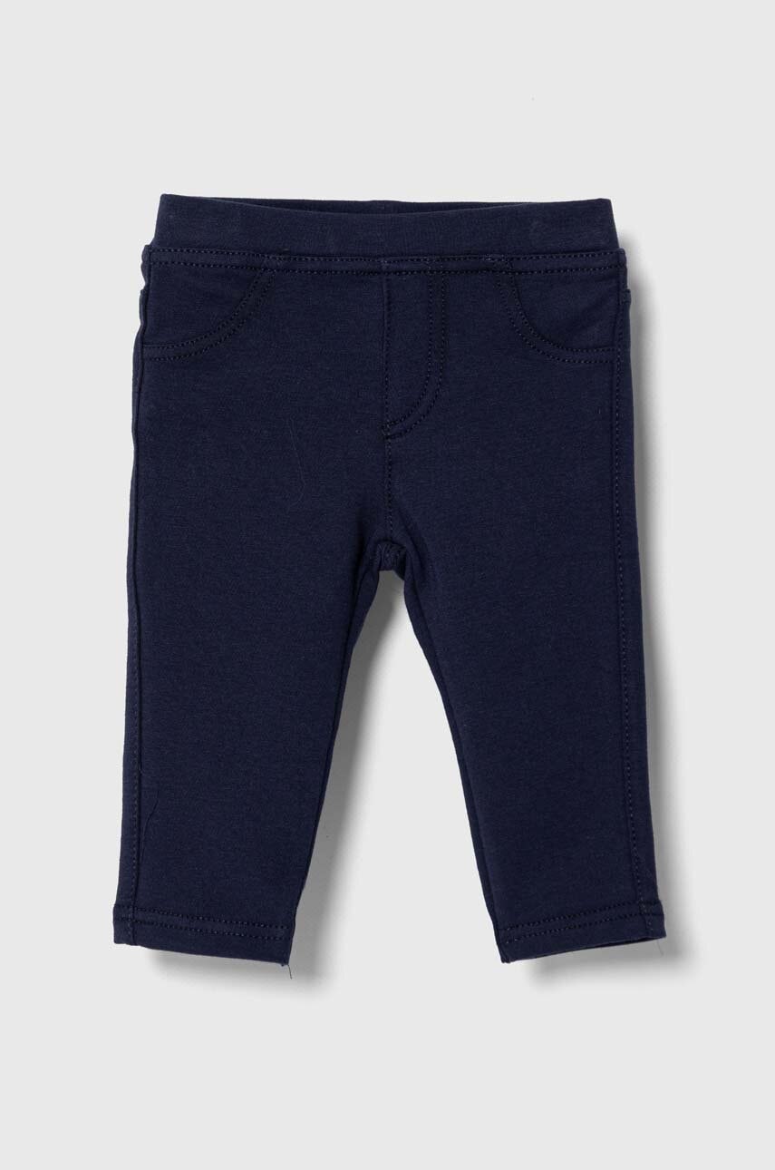 Брюки для младенцев United Colors of Benetton цвет синий однотонные Брюки для младенцев United Colors of Benetton цвет синий однотонные