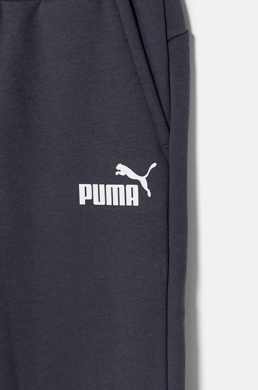Puma gyerek melegítőnadrág ESS Logo Pants FL cl B szürke, nyomott mintás termék 2. képe