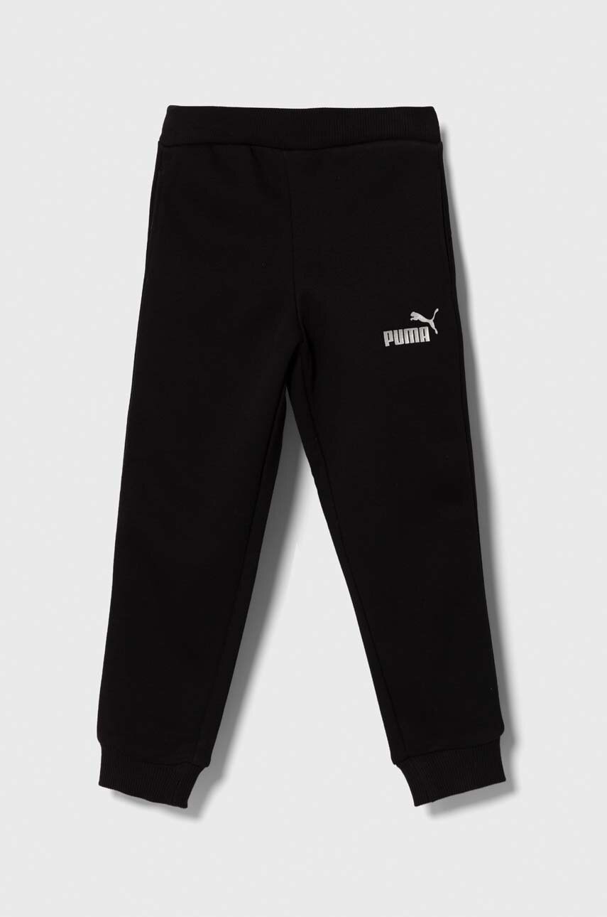 Levně Dětské tepláky Puma ESS+ Sweatpants FL cl G černá barva, hladké