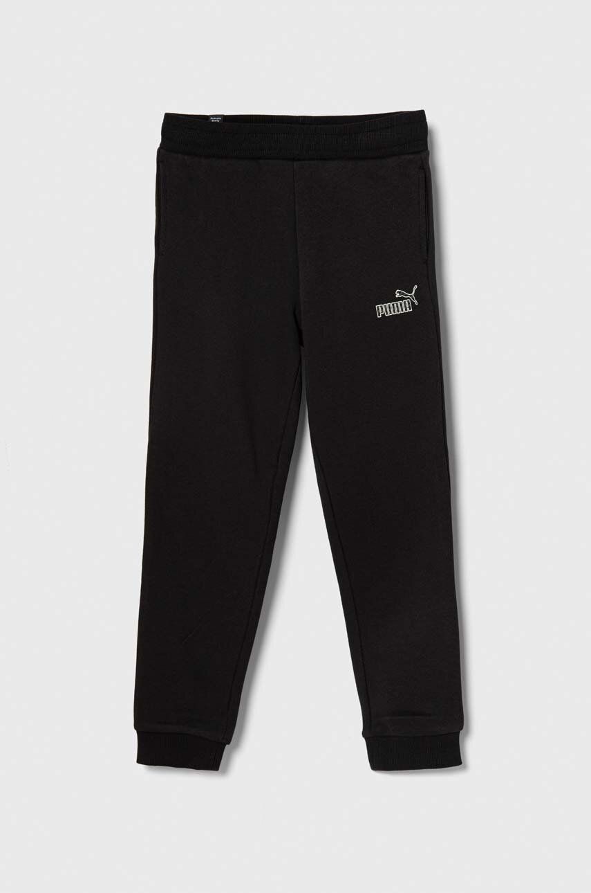 Puma pantaloni de trening pentru copii ESS+ ANIMAL Sweatpants FL G culoarea negru, cu imprimeu