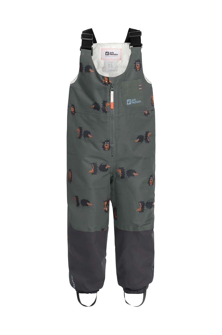 Dětské zimní sportovní kalhoty Jack Wolfskin GLEEL 2L INS PRINT BIB šedá barva - šedá - Materiál č. 