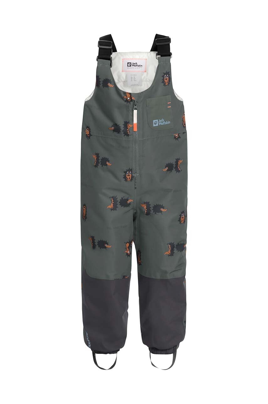 Jack Wolfskin pantaloni pentru sporturi de iarna pentru copii GLEEL 2L INS PRINT BIB culoarea gri