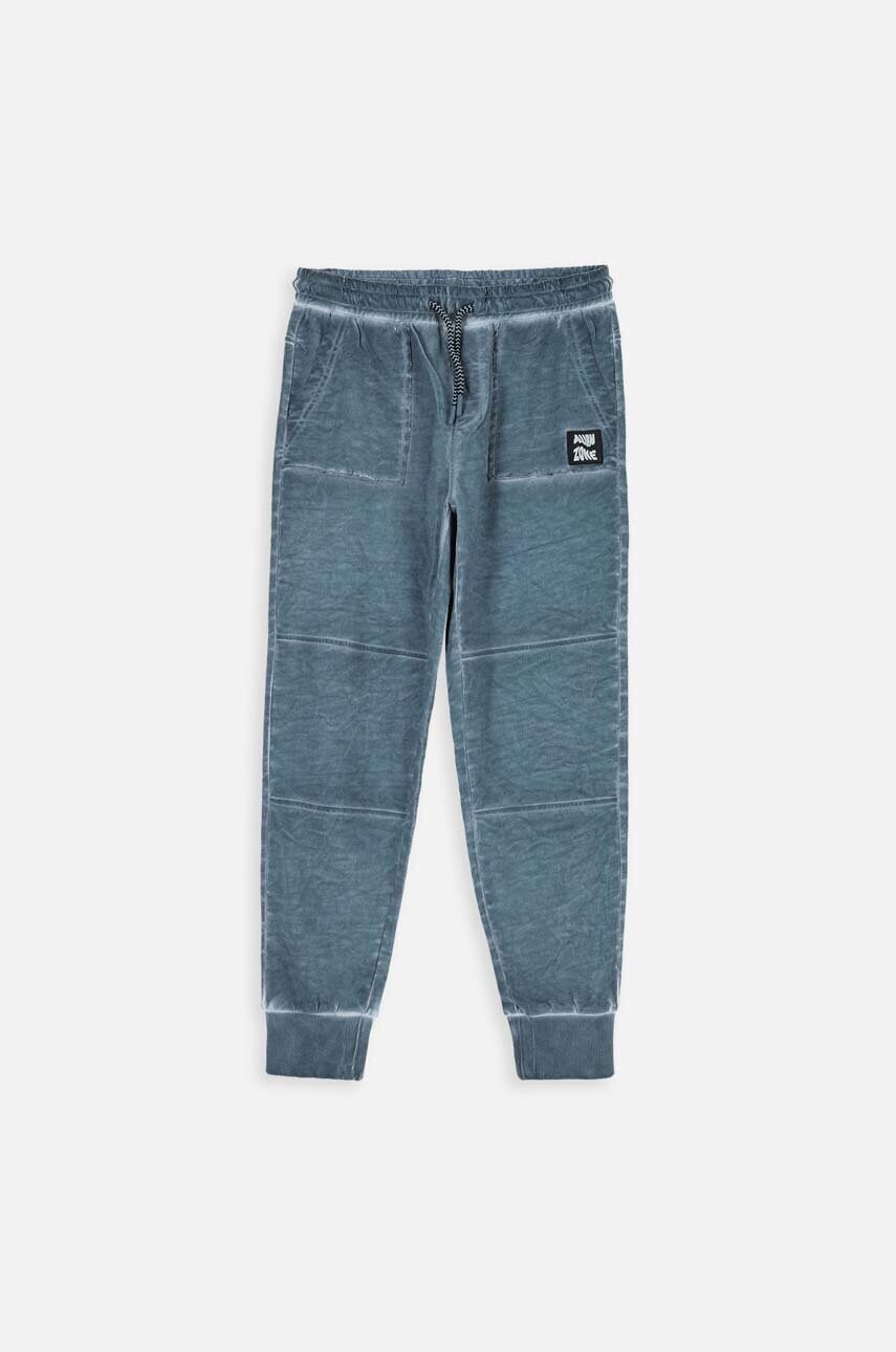 Coccodrillo pantaloni de trening din bumbac pentru copii culoarea gri, neted