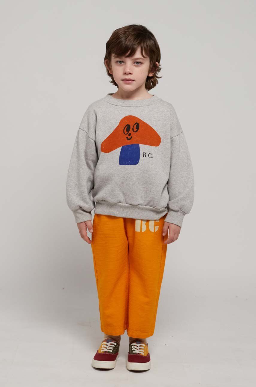 Dětské bavlněné tepláky Bobo Choses oranžová barva, s potiskem
