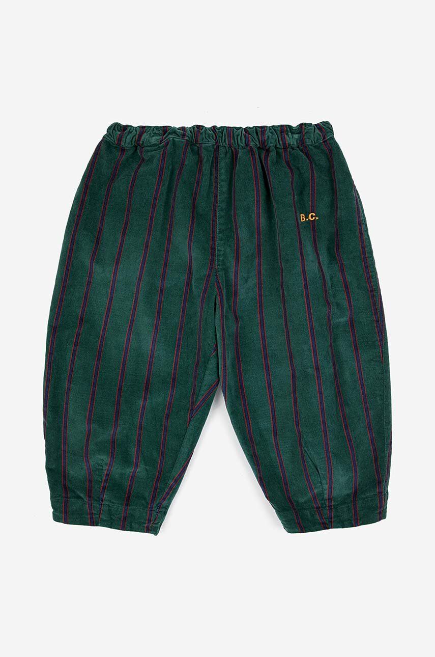 Bobo Choses pantaloni de trening pentru bebeluși culoarea verde, modelator