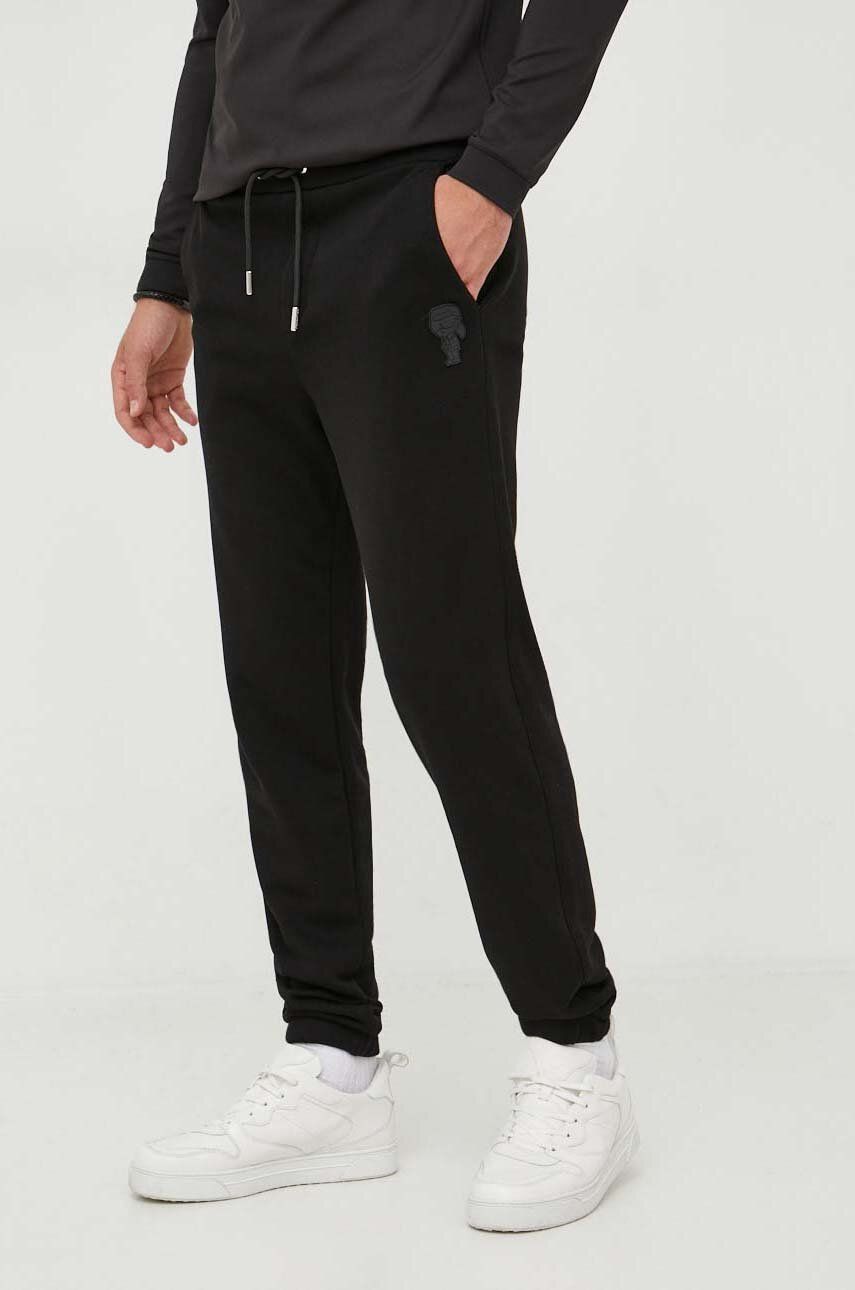 Karl Lagerfeld pantaloni de trening culoarea negru, cu imprimeu