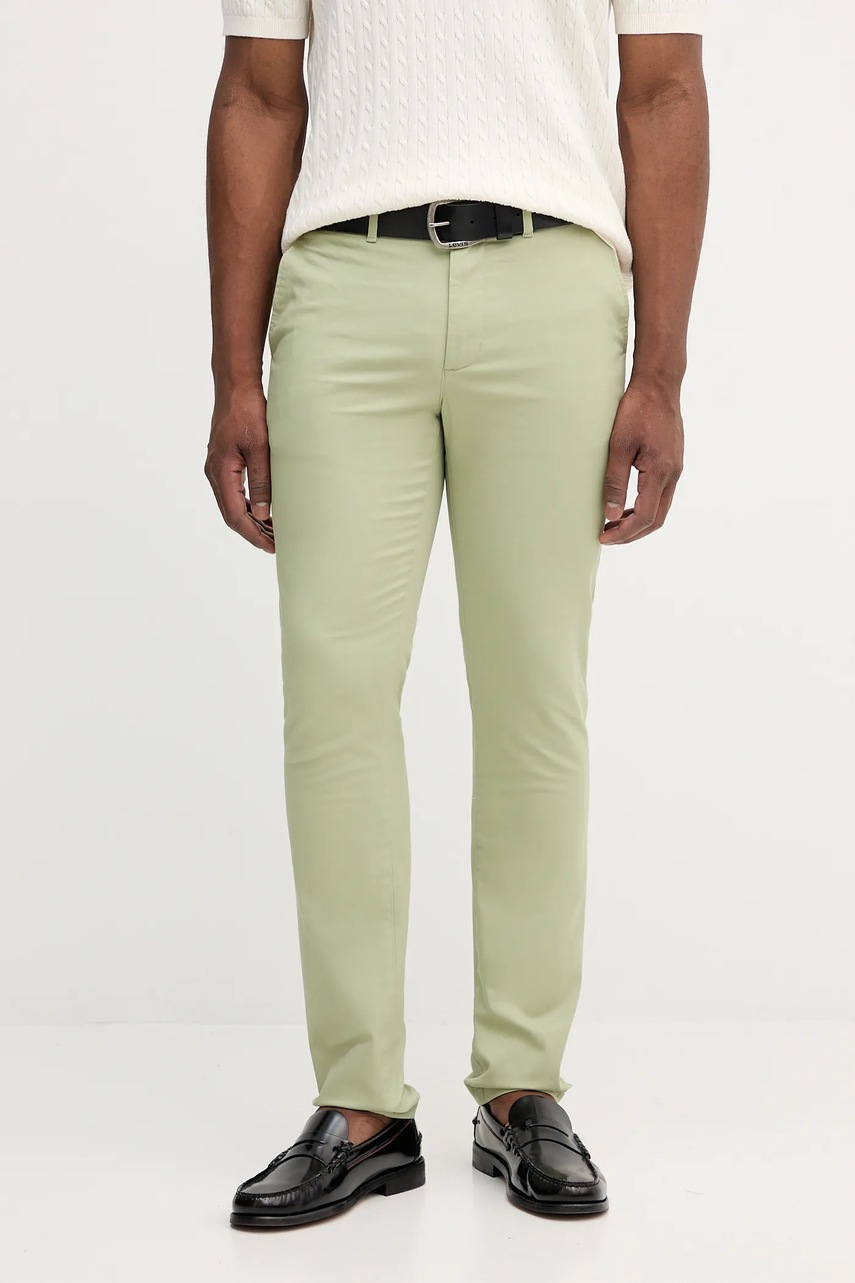 

Панталон Tommy Hilfiger мъжки в бежово с кройка по тялото MW0MW26619, Зелен