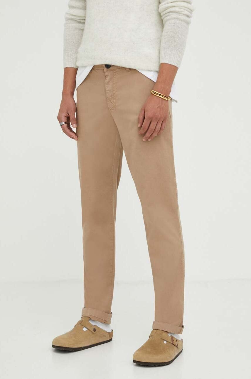 Ps Paul Smith Pantaloni Barbati, Culoarea Bej, Drept