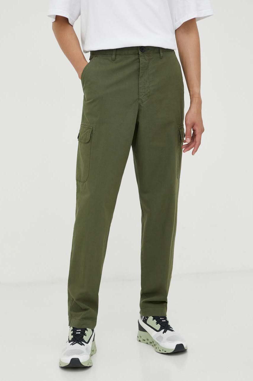 Ps Paul Smith Pantaloni Barbati, Culoarea Verde, Cu Fason Cargo