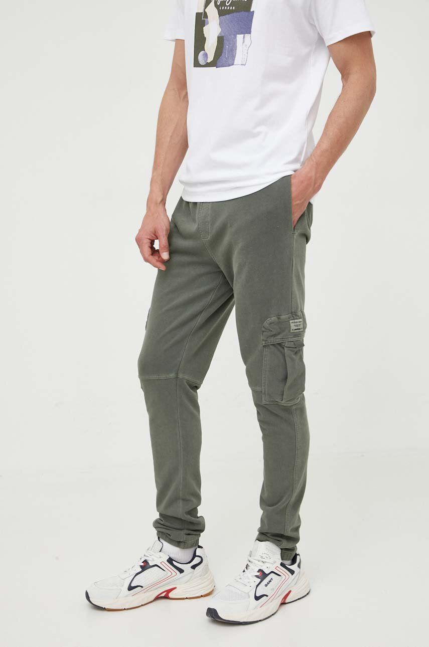 Pepe Jeans Pantaloni De Trening Din Bumbac Mcgray Culoarea Verde, Neted