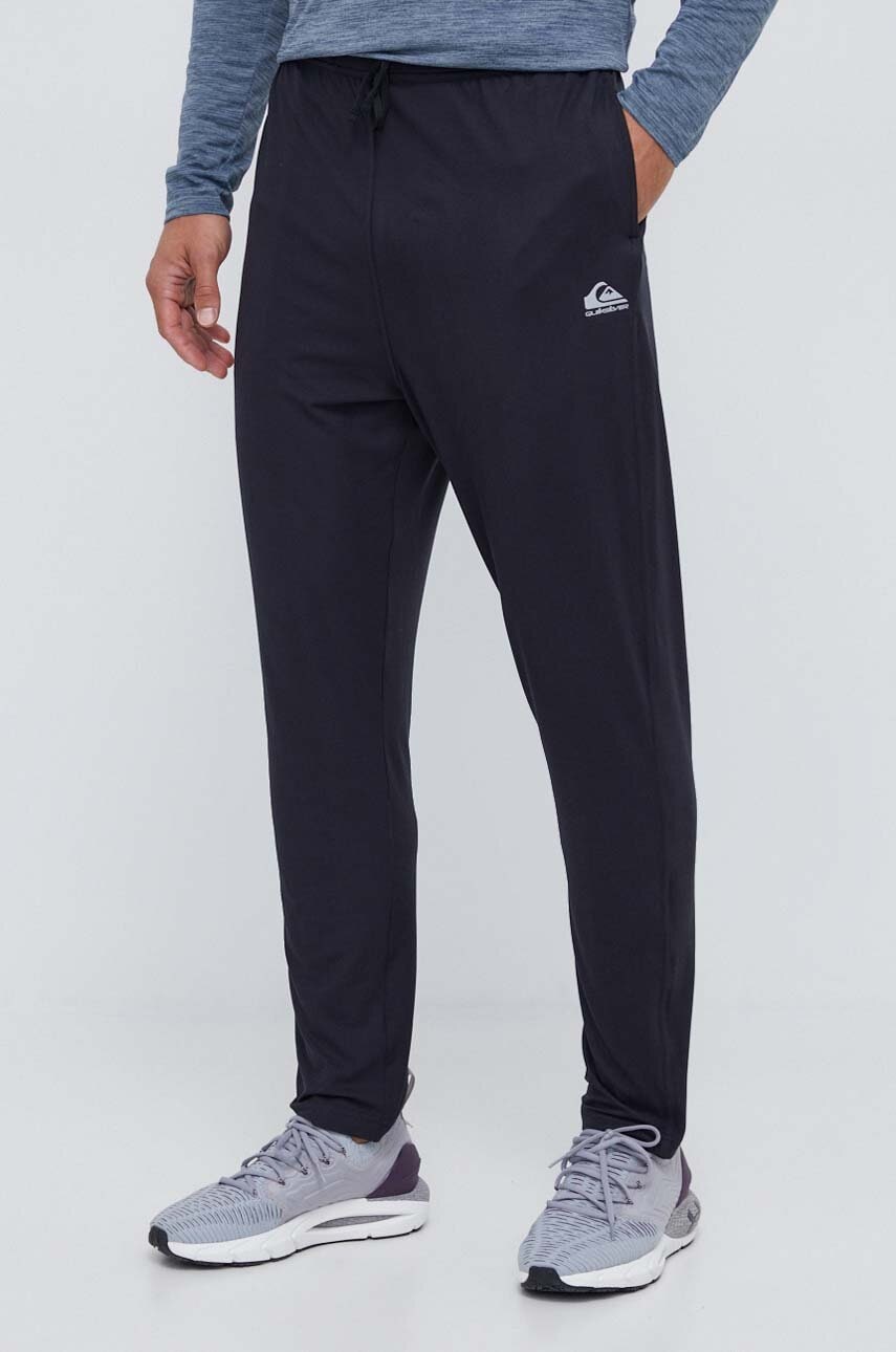 Quiksilver pantaloni de antrenament culoarea negru, neted