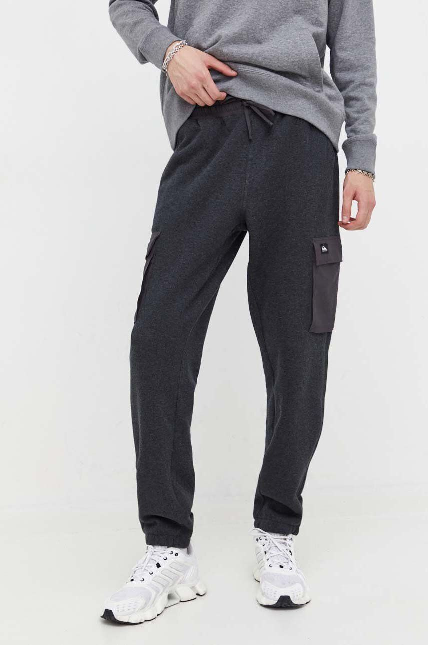 Quiksilver pantaloni de trening culoarea gri, neted