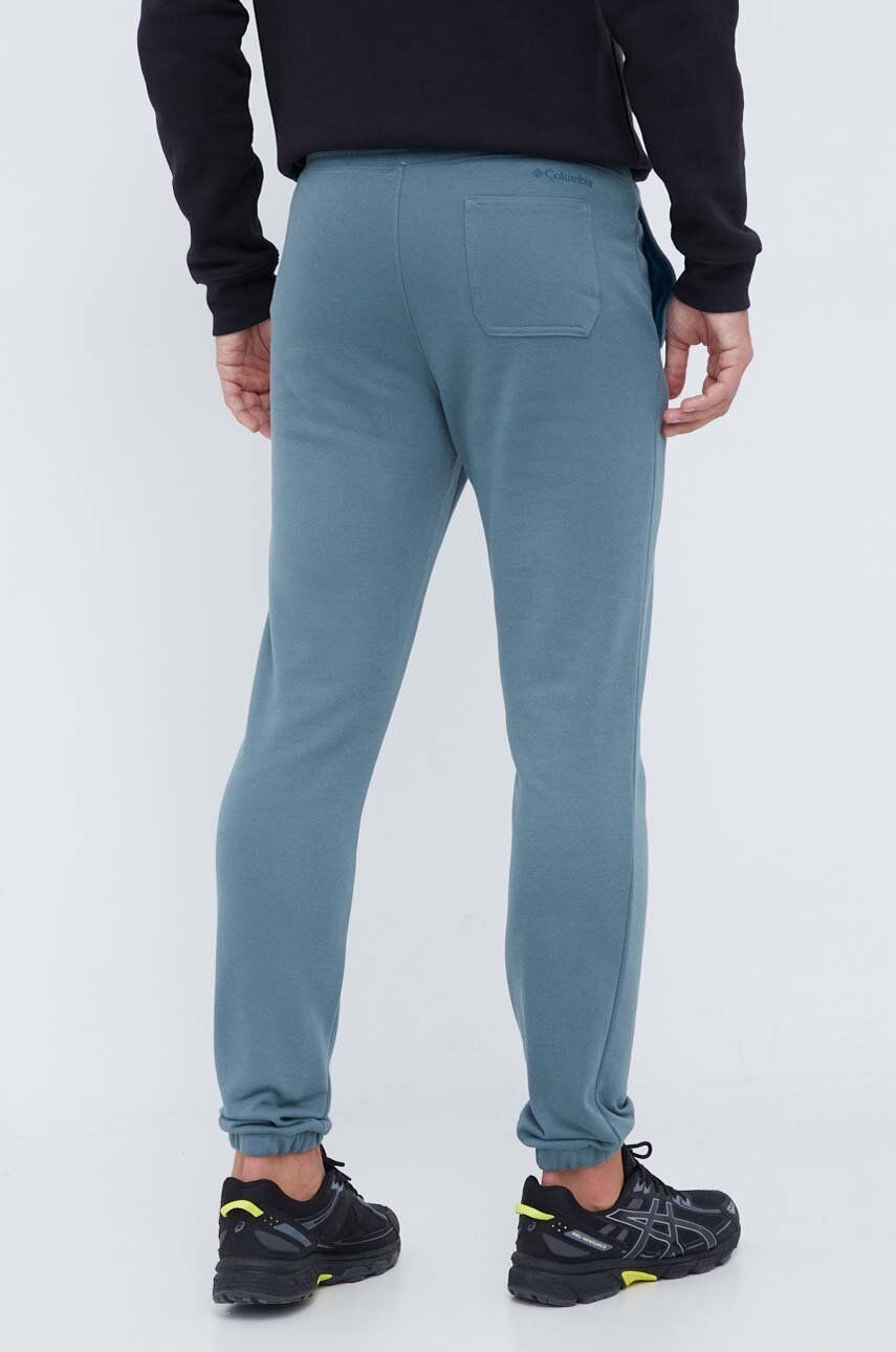 Columbia spodnie dresowe kolor niebieski z nadrukiem