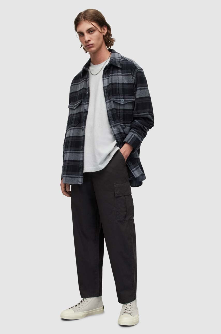E-shop Bavlněné kalhoty AllSaints Talka černá barva, ve střihu cargo