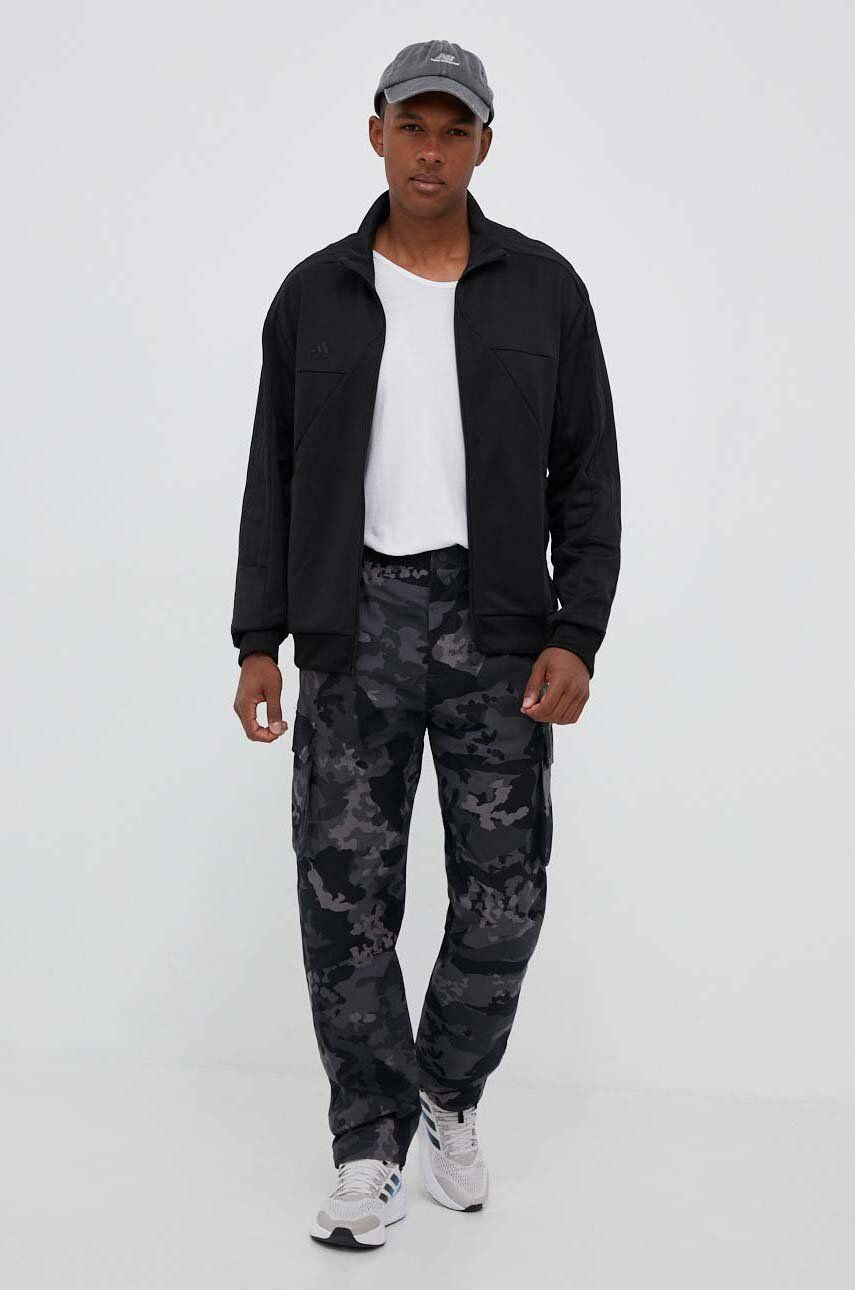 adidas Originals pantaloni de bumbac culoarea gri, cu fason cargo ADIDAS