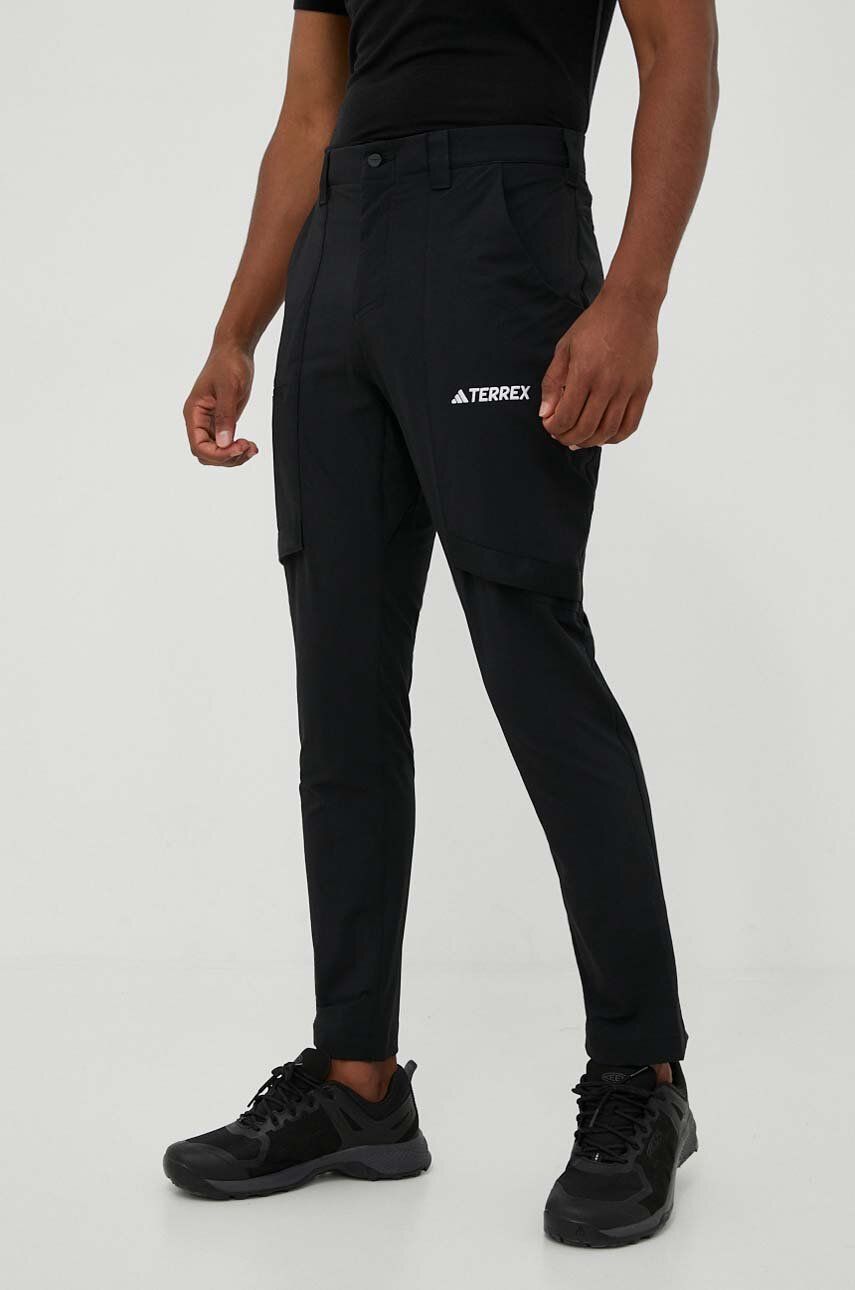 Outdoorové kalhoty adidas TERREX Xperior černá barva - černá -  Materiál č. 1: 89 % Polyamid