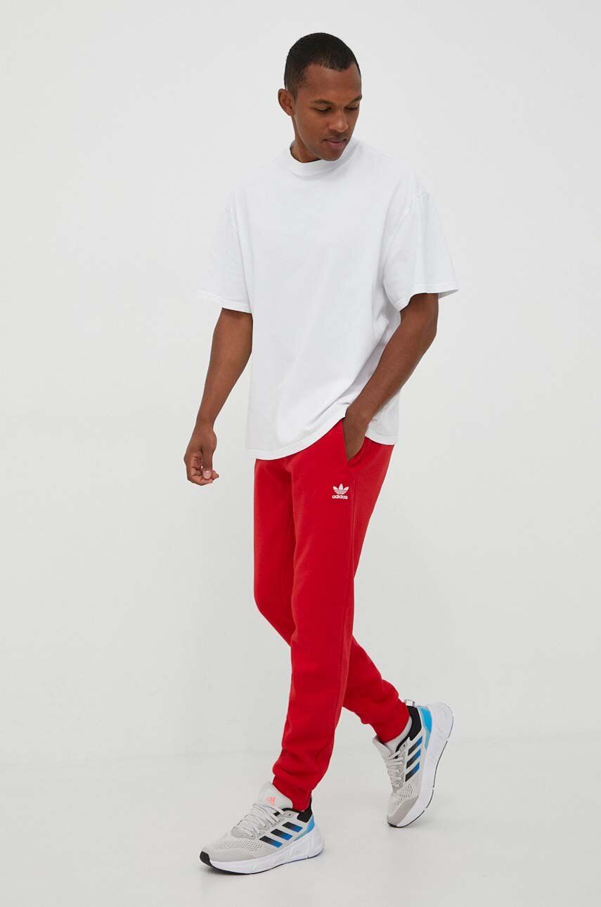 adidas Originals pantaloni de trening culoarea rosu, neted