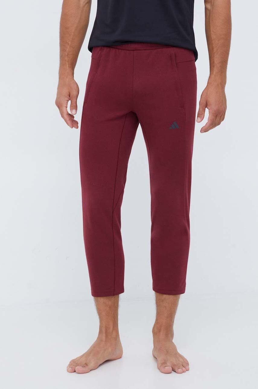 Adidas Performance Pantaloni De Antrenament Base Culoarea Bordo, Neted