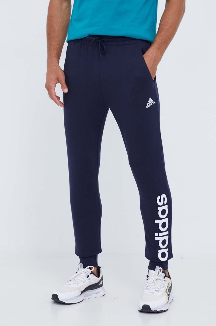 Adidas Pantaloni De Trening Din Bumbac Culoarea Albastru Marin, Cu Imprimeu