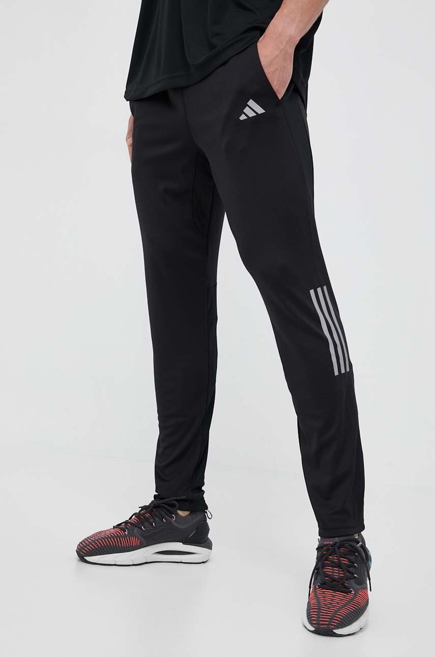 adidas Performance pantaloni de alergare Own the Run culoarea negru, cu imprimeu HN0806