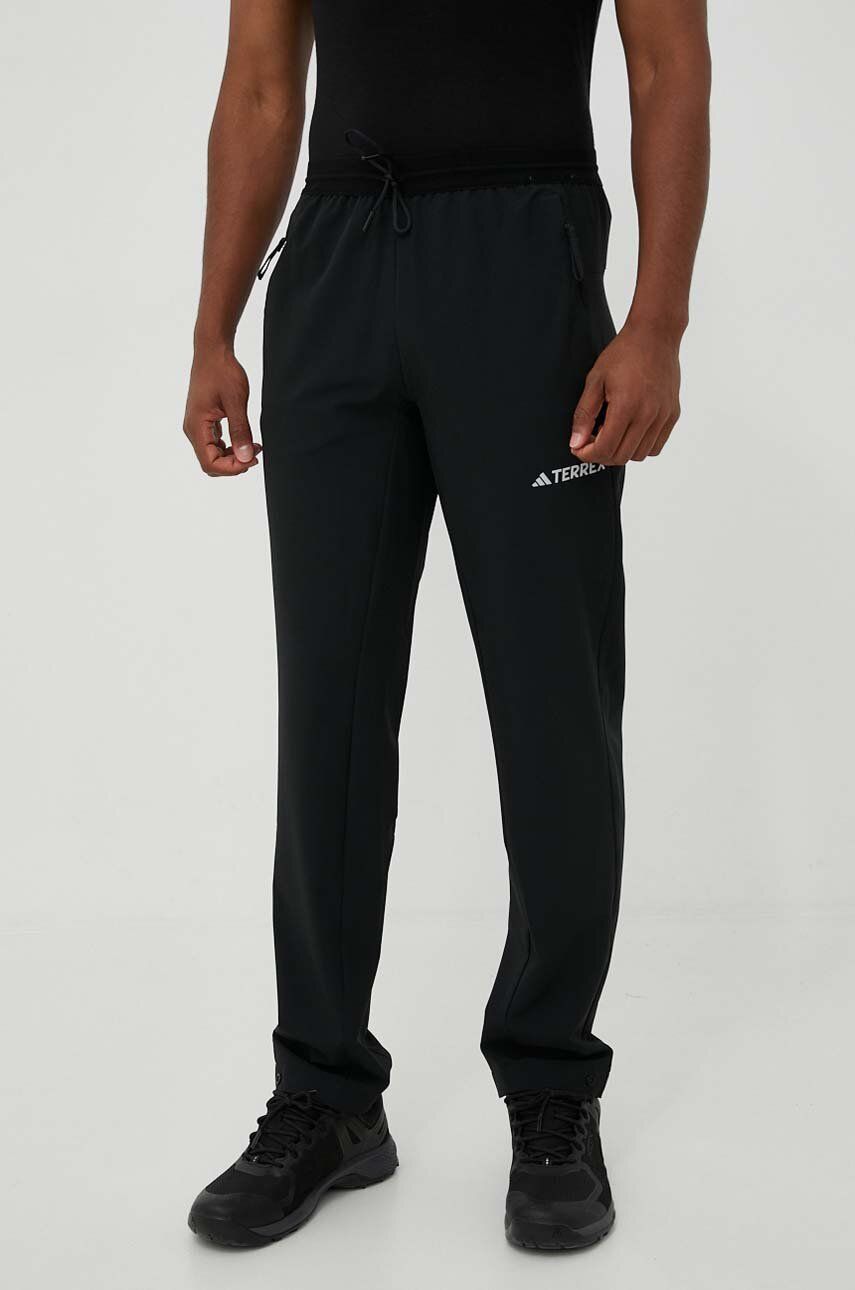 Levně Outdoorové kalhoty adidas TERREX Liteflex černá barva
