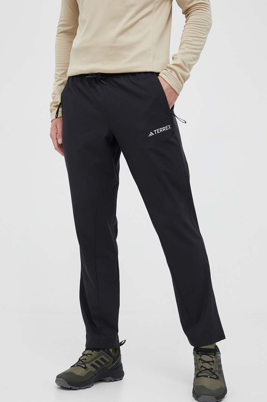 Outdoorové kalhoty adidas TERREX Liteflex černá barva - černá -  Hlavní materiál: 100 % Recyklo