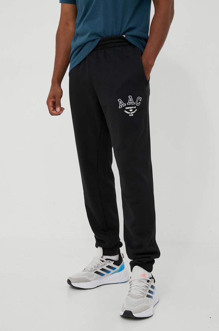 Adidas Originals Pantaloni De Trening Din Bumbac Culoarea Negru, Cu Imprimeu