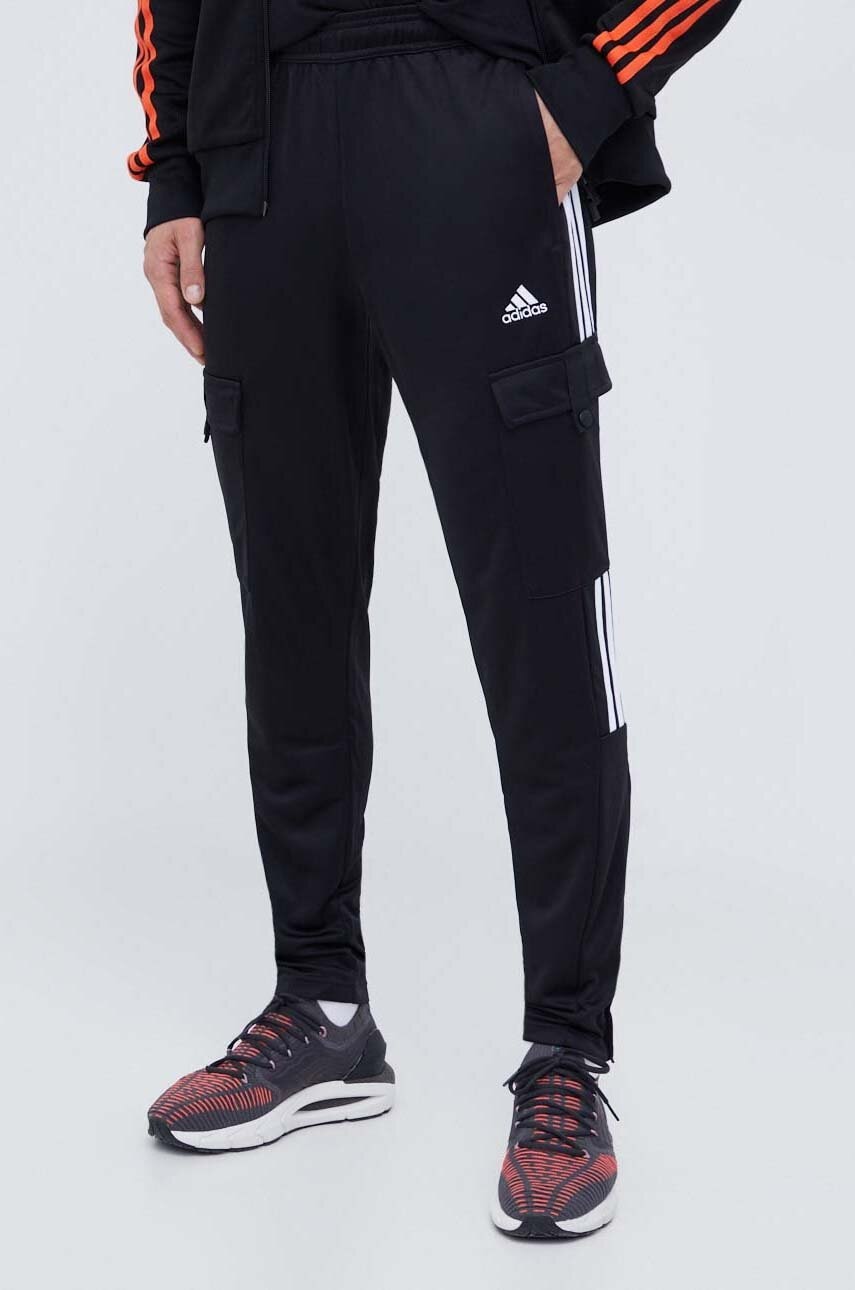 adidas pantaloni de trening culoarea negru, cu imprimeu  IA3067