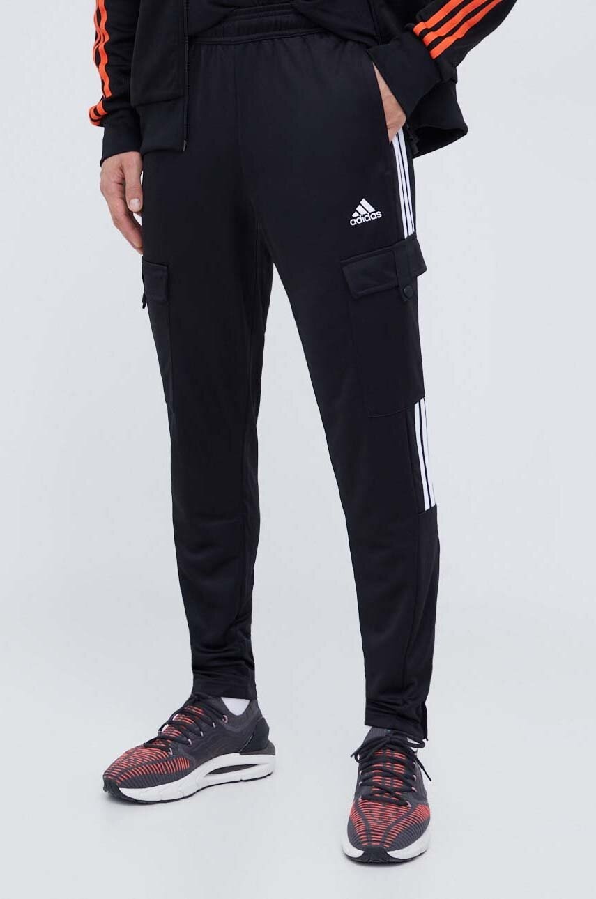 adidas pantaloni de trening culoarea negru, cu imprimeu IA3067