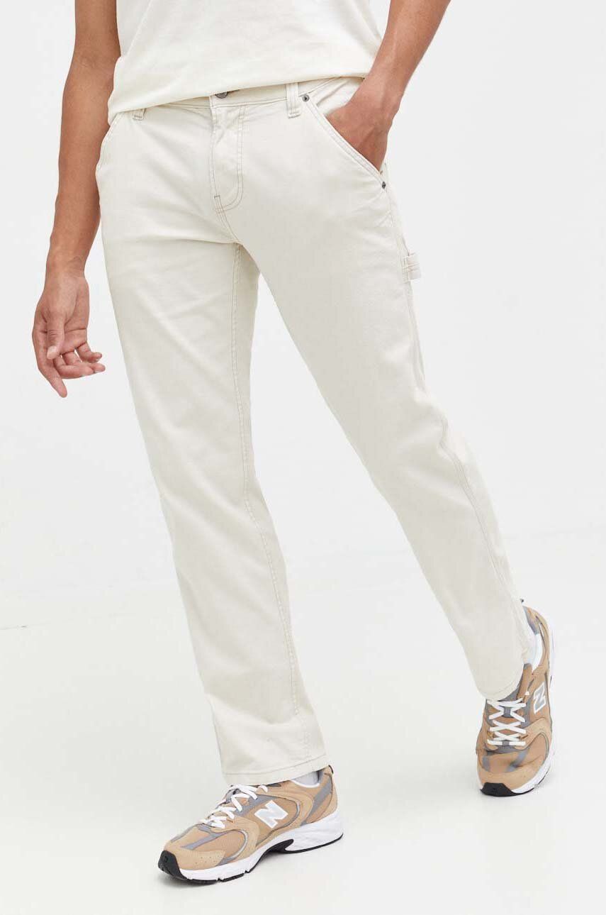 Kalhoty Hollister Co. pánské, béžová barva, jednoduché - béžová - 98 % Bavlna