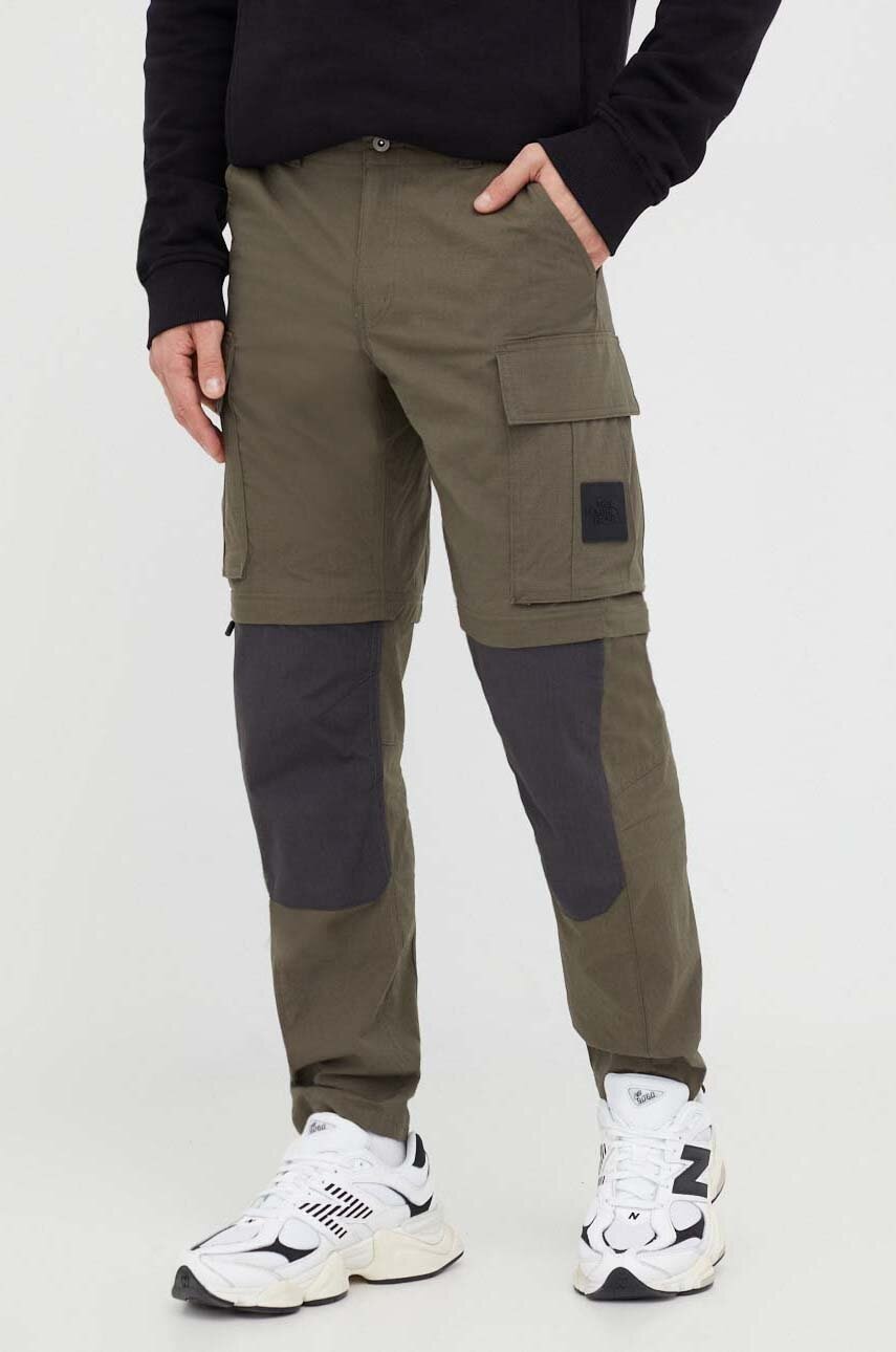 The North Face pantaloni bărbați, culoarea verde, drepți