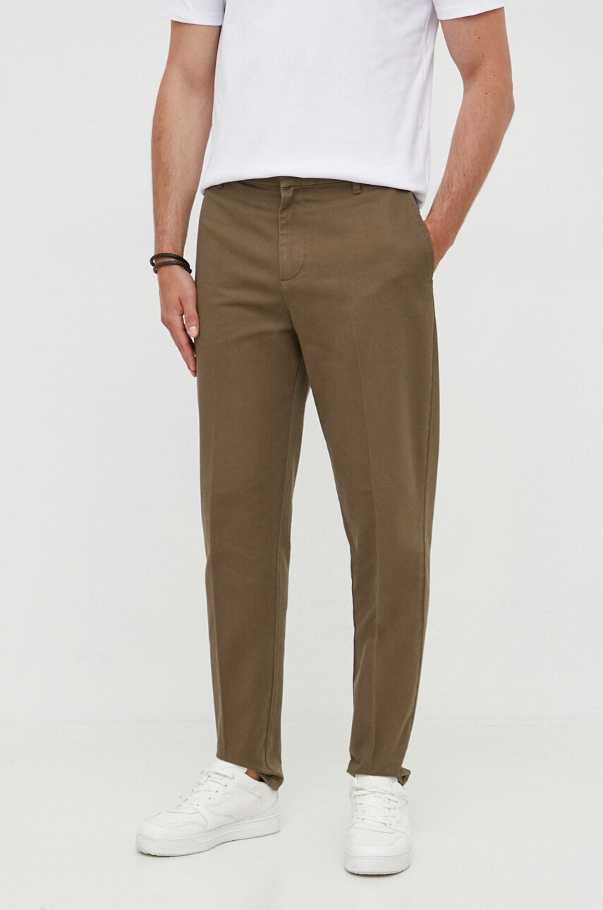 Armani Exchange Pantaloni De Bumbac Culoarea Verde, Drept