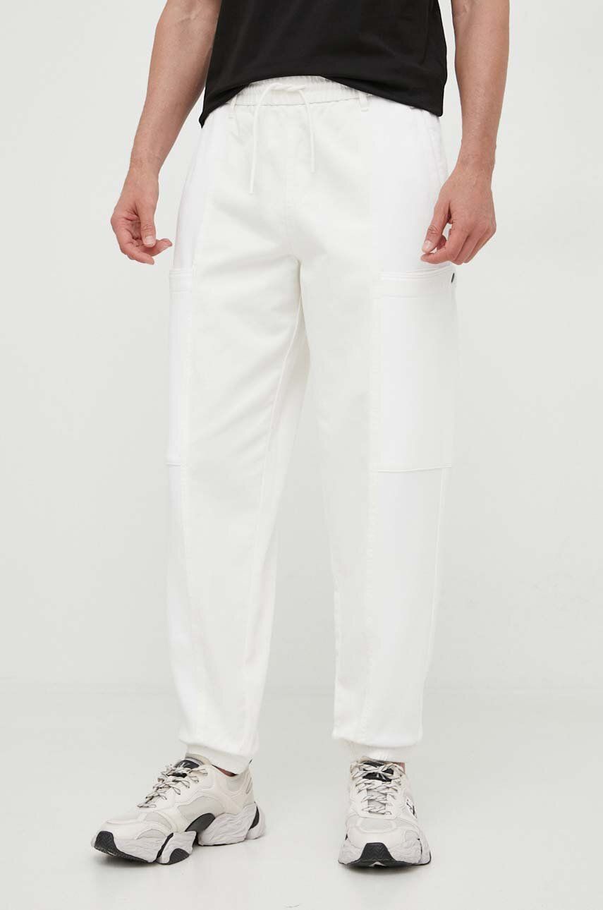 Kalhoty Armani Exchange pánské, béžová barva - béžová -  Podšívka: 80 % Polyester
