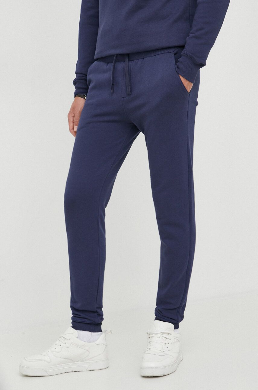 North Sails Pantaloni De Trening Din Bumbac Culoarea Albastru Marin, Neted