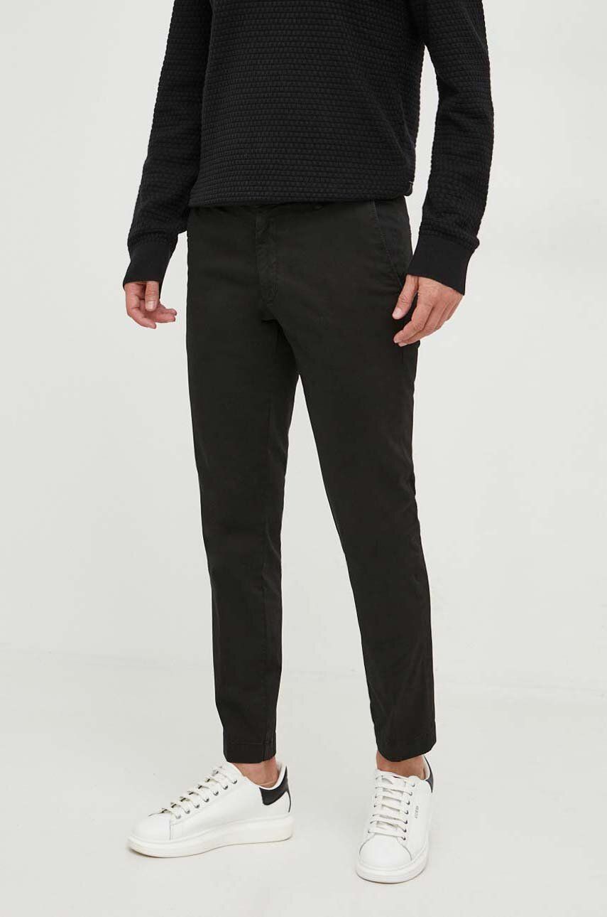Kalhoty Liu Jo pánské, černá barva, ve střihu cargo - černá - Hlavní materiál: 98 % Bavlna
