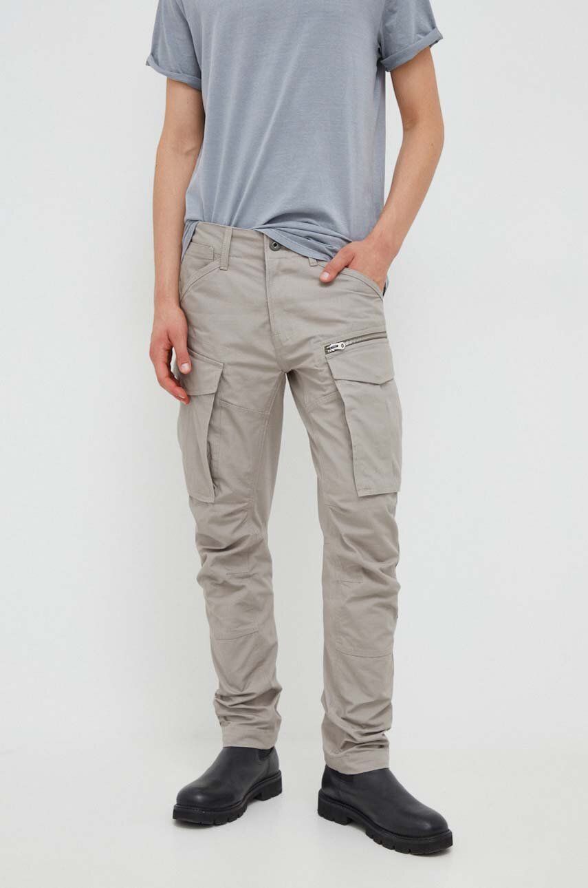 Kalhoty G-Star Raw pánské, šedá barva, ve střihu cargo - šedá - Hlavní materiál: 50 % Bavlna