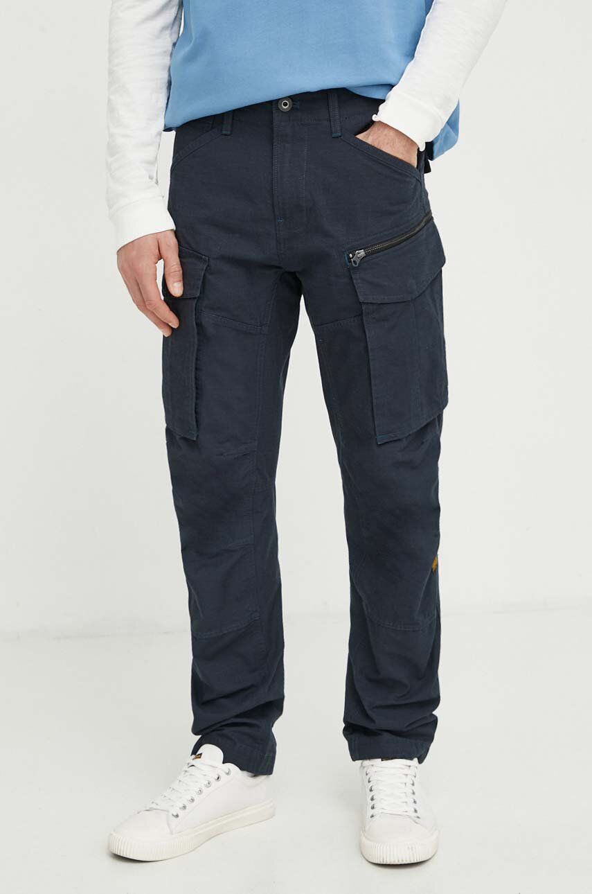 G-Star Raw pantaloni barbati, culoarea albastru marin, cu fason cargo